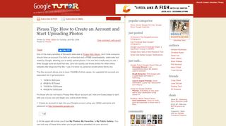 
                            13. Picasa Tip: How to Create an Account and Start Uploading Photos