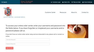 
                            10. Picasso Brothers Printing : Customer Portal : Customer Login