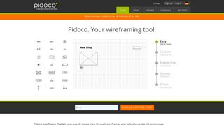 
                            2. Pidoco - Online Wireframe and UX Prototyping Tool