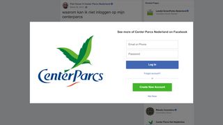 
                            11. Piet Visser - waarom kan ik niet inloggen op mijn centerparcs | Facebook