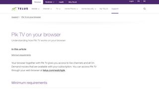 
                            8. Pik TV on your browser | Support | TELUS.com