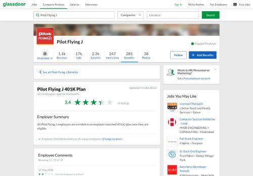 
                            10. Pilot Flying J Employee Benefit: 401K Plan | Glassdoor.co.in