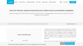 
                            13. Pilot of Virtual Union Catalogue (VUC) Using KOHA ILS for Nepali ...