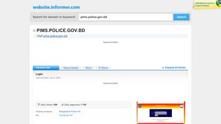 
                            8. pims.police.gov.bd at Website Informer. Login. Visit Pims Police.