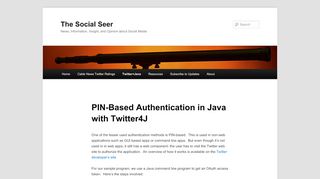 
                            13. PIN-Based Authentication in Java with Twitter4J | The Social Seer