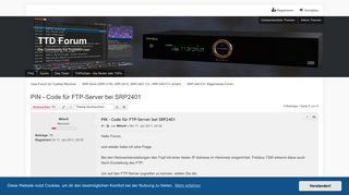 
                            2. PIN - Code für FTP-Server bei SRP2401 - TTD Forum