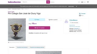 
                            7. pin colegio san josé de cluny vigo - Comprar Pins antiguos y de ...