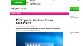 
                            3. PIN Login bei Windows 10 - so funktioniert's - Heise