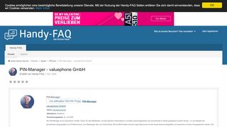 
                            7. PIN-Manager - valuephone GmbH - iPhone - Handy-FAQ