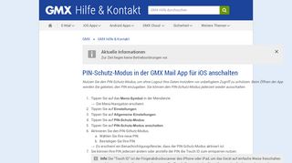 
                            2. PIN-Schutz-Modus in der GMX Mail App für iOS anschalten - GMX Hilfe