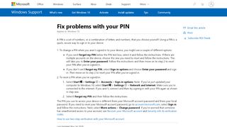 
                            5. PIN sign-in issues - Microsoft Support