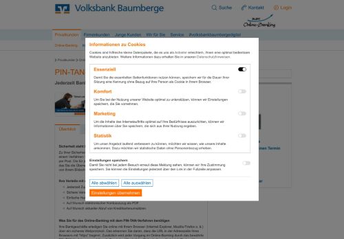 
                            8. PIN-TAN-Verfahren - Volksbank Baumberge