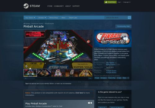 
                            6. Pinball Arcade on Steam