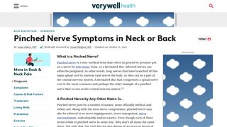 
                            6. Pinched Nerve Symptoms in the Neck or Back - Verywell Health