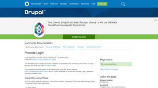 
                            2. Pincode Login | Drupal.org