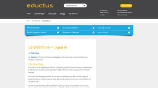 
                            12. Ping Pong - logga in - Eductus