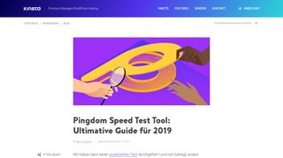 
                            2. Pingdom Speed Test Tool: Ultimative Guide für 2019 - Kinsta