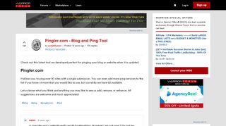 
                            6. Pingler.com - Blog and Ping Tool | Warrior Forum - The #1 Digital ...