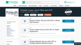 
                            8. PinHealth Coupons: 60% OFF Health Care Products February 2019