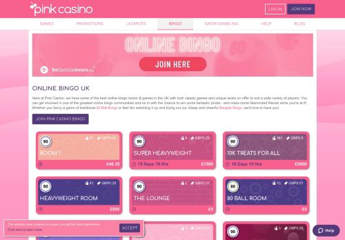 
                            9. Pink Casino Bingo | Online Bingo | The Best Place To Play