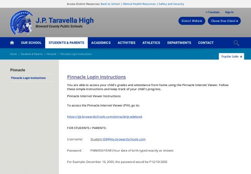 
                            10. Pinnacle / Pinnacle Login Instructions - Broward Schools