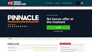 
                            9. Pinnacle Sign Up Offer → Feb 2019 - Betting Sites