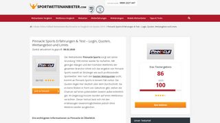 
                            5. Pinnacle Sports Erfahrungen & Test - Login, Quoten, Wettangebot ...