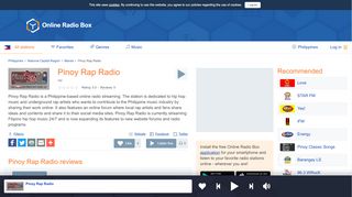 
                            13. Pinoy Rap Radio live streaming - Manila, Philippines | Online Radio Box