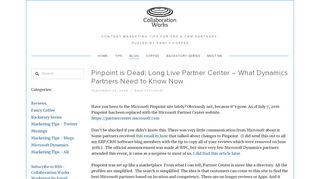 
                            7. Pinpoint is Dead; Long Live Partner Center – What Dynamics Partners ...