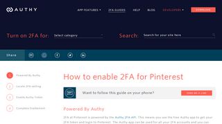 
                            7. Pinterest - Authy