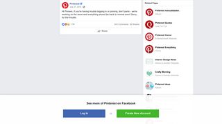 
                            2. Pinterest - Hi Pinners, if you're having trouble logging... | Facebook