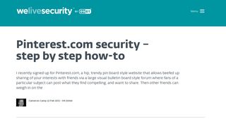
                            11. Pinterest.com security - step by step howto - WeLiveSecurity