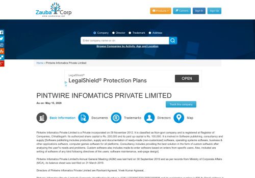 
                            6. PINTWIRE INFOMATICS PRIVATE LIMITED - Company, directors and ...