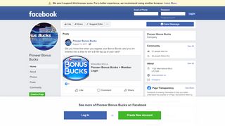 
                            7. Pioneer Bonus Bucks - Home | Facebook