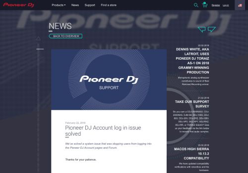 
                            2. Pioneer DJ Account log in issue solved - News - Pioneer DJ News
