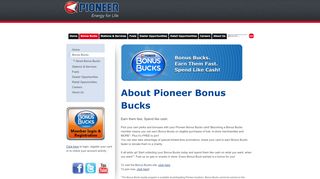 
                            4. Pioneer Energy > Bonus Bucks