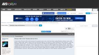 
                            11. Pioneer VSX-1123: Pandora Server Error - AVS Forum | Home Theater ...