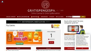 
                            2. Pip Casino anmeldelse – 100 gratis spins med den unikke bonuskode!