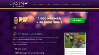 
                            5. Pip Casino bonus 2019 ⇒ Få 1.000 kr. + 50 free spins ⇒ Anmeldelse