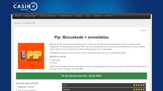 
                            8. Pip Casino - Online Casino bonus