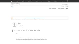 
                            12. pipe - key on belgian mac keyboard - Apple Community - Apple ...