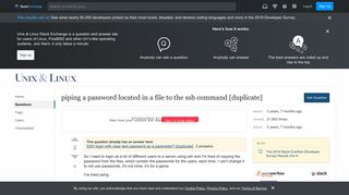
                            1. pipe - piping a password located in a file to the ssh command ...
