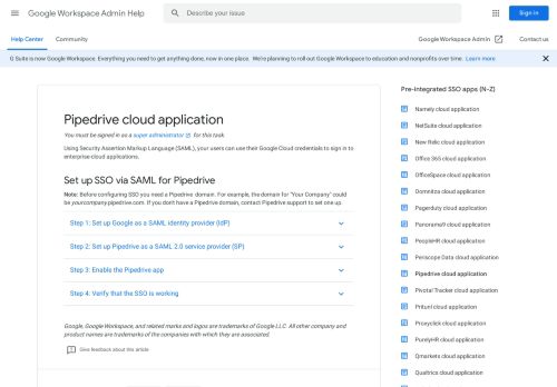 
                            12. Pipedrive cloud application - G Suite Admin Help - Google Support