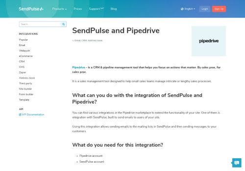 
                            11. Pipedrive | SendPulse