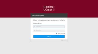 
                            11. Pipers Learning Platform: Login