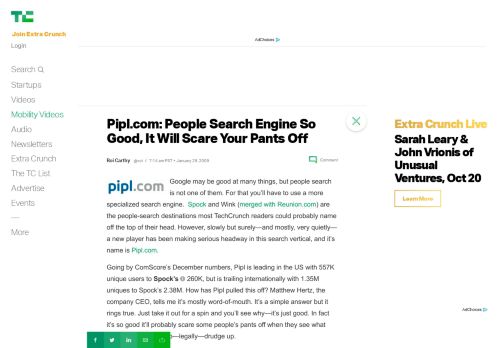 
                            4. Pipl.com: People Search Engine So Good, It Will Scare Your Pants Off ...