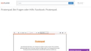 
                            11. Piratenpad. Bei Fragen oder Hilfe: Facebook: Piratenpad. - PDF