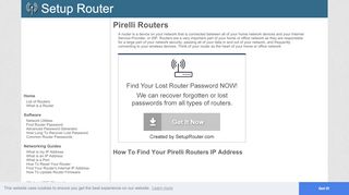 
                            8. Pirelli Router Guides - SetupRouter