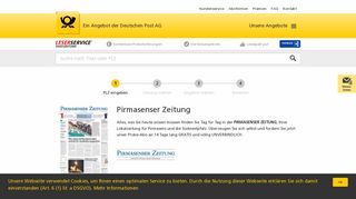 
                            10. Pirmasenser Zeitung - Deutsche Post Leserservice