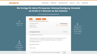 
                            5. Pirmasenser Zeitung direkt online kündigen - Aboalarm